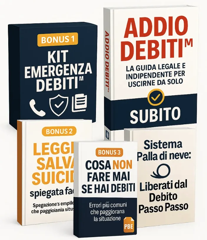 Bundle Addio Debiti con manuale principale, bonus e manuali inclusi